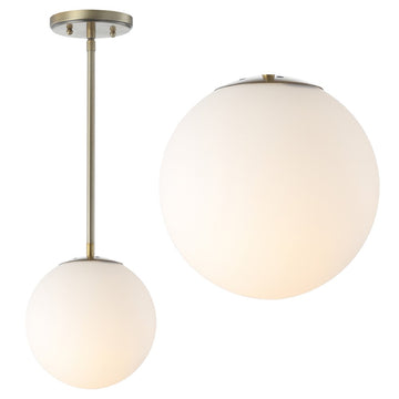 Bleecker 7.75" Metal/Glass Globe LED Pendant